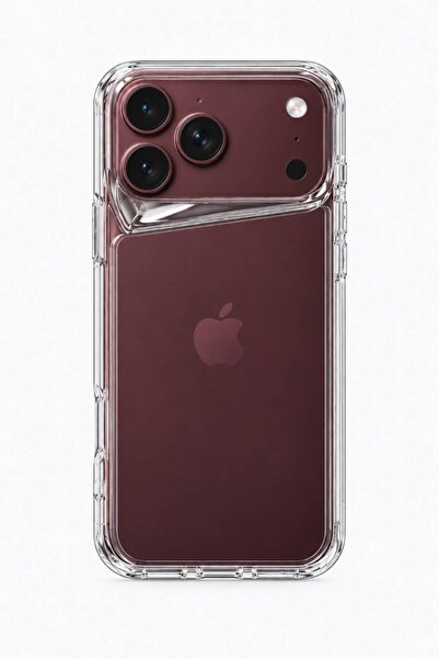 n noppax İphone 18 Pro Max Şeffaf Kalın Kenarlı Darbe Önleyici Kılıf