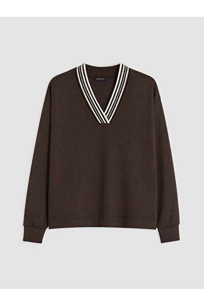 LC Waikiki Brown Oversize Soft Touch Women's Sweatshirt