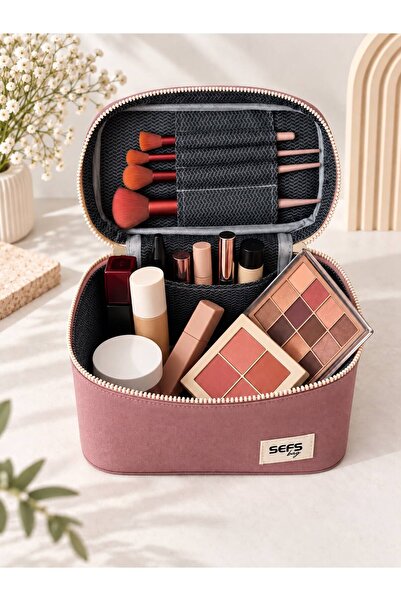 SEFSBAG Çok Bölmeli Makyaj Çantası Kozmetik Organizer Seyahat ve Günlük Kulla...
