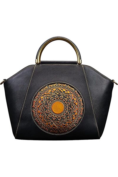 ah arctic hunter Genuine Leather Handbags for Women, Organizer Top Handle Sat...