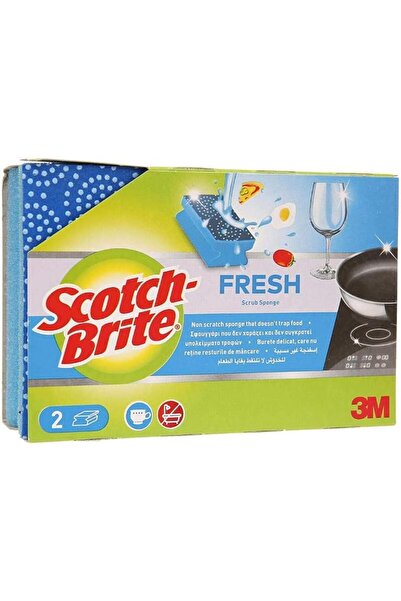Scotch Brite Scotch-Brite Fresh Non Scratch Nail Saver Scrub Dot Sponge, 2 un...