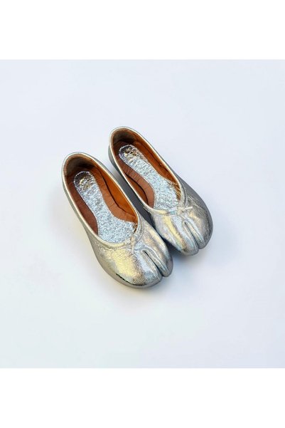 Ega ayakkabı Girls' Genuine Leather Tabi Ballet Flats
