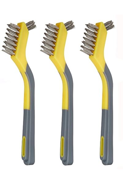 Amazon basics Stainless Steel Mini Brushes, Soft Grip, 3-Pack, Assorted colors