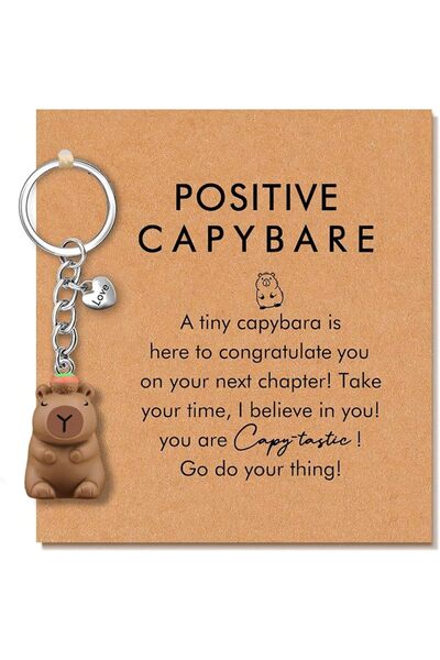 TERRIFI Calm Capybara Keychain Gifts, Friendship Gift for Women Men Cute for ...