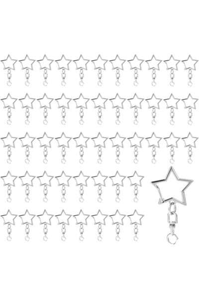 GENERAL Star-Shaped Lobster Clasp with Chains, Metal Rotating Keychain Clasp,...