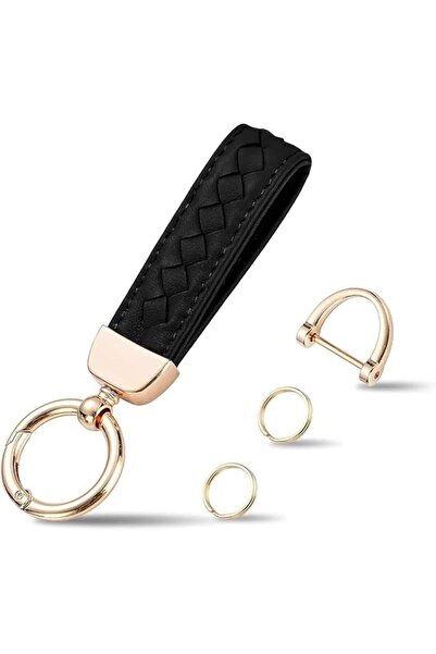 SWIUKPHE Premium Genuine Leather Car Keychain with 360-Degree Swivel and Anti...