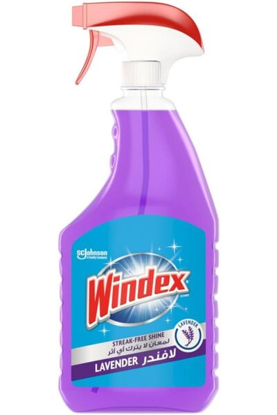 Windex زجاجة رش منظف زجاج باللافندر، 750 مل - منظف نوافذ قوي يمنح لمعاناً خال...