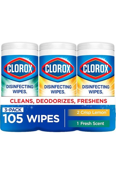 CLOROXY مناديل كلوروكس المطهرة برائحة منعشة وخلطة الحمضيات - 105 قطعة