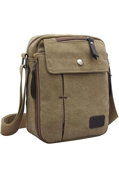 HALAMODO Mens Canvas Shoulder Bag Retro Messenger Bag Travel Crossbody Bag Mu...