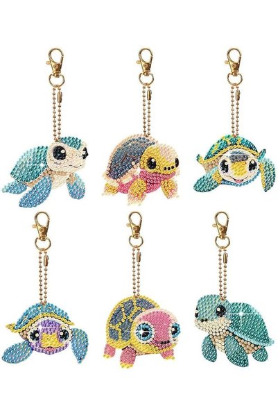 EXCEFORE 6 Pcs Diamond Painting Keychains Kits for Adults, Double Sided DIY T...