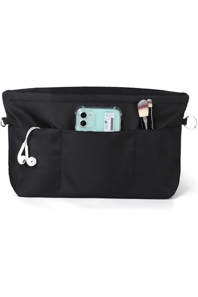 Sightor Nylon Handbag Organizer Insert - Purse Tote Shaper in Bag (Black, Med...