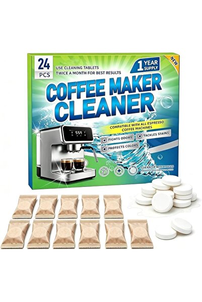 Makbeaty 24 Pcs Coffee Machine Cleaning Tablets, Coffee Machine Cleaner Remov...