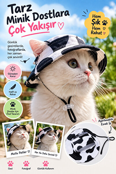 Floria Cat and Dog Hat Adjustable Pet Hat Cute Pet Accessory