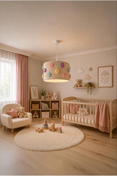 Elizim Home Lighting Lavinya Renkli Papatya Çocuk Odası - Bebek Odası Avizesi...