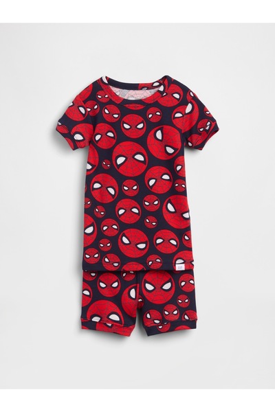 GAP Bebek Lacivert Marvel Organik Brushed Pamuk Şort Pijama Seti