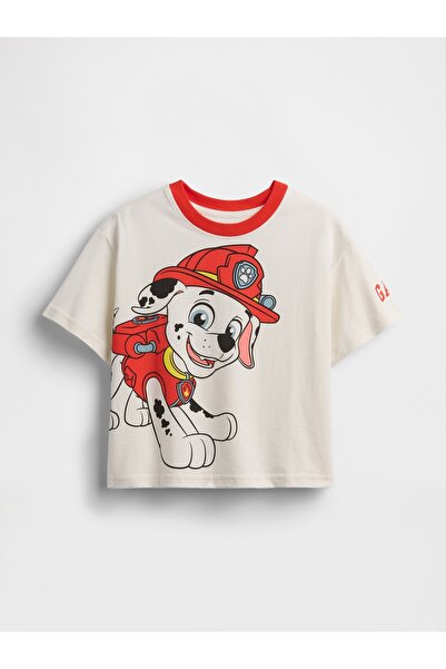 GAP Erkek Bebek Beyaz Paw Patrol Oversized Grafik Baskılı T-Shirt