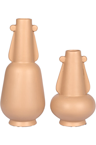 Herdekora Vază decorativă din ceramică Asur Set de 2 maro deschis