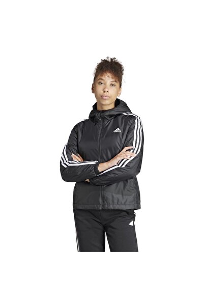 adidas Γυναικεία Απαραίτητα: Μπουφάν με κουκούλα, με 3 ρίγες, θερμομονωμένο, XS