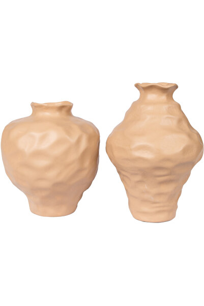 Herdekora Vază decorativă din ceramică Sümela set de 2 maro deschis