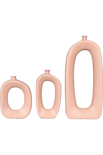 Herdekora Set de 3 vaze decorative din ceramică, maro deschis