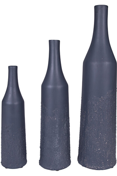 Herdekora Set de 3 vaze decorative din ceramică, nisipiu, antracit