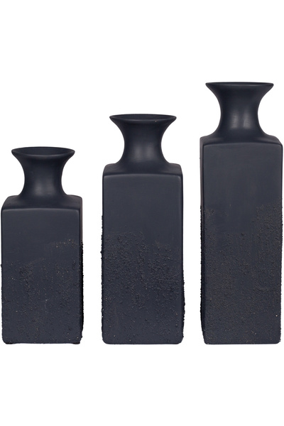 Herdekora Vază decorativă din ceramică, set baroc de 3 piese, antracit nisipiu