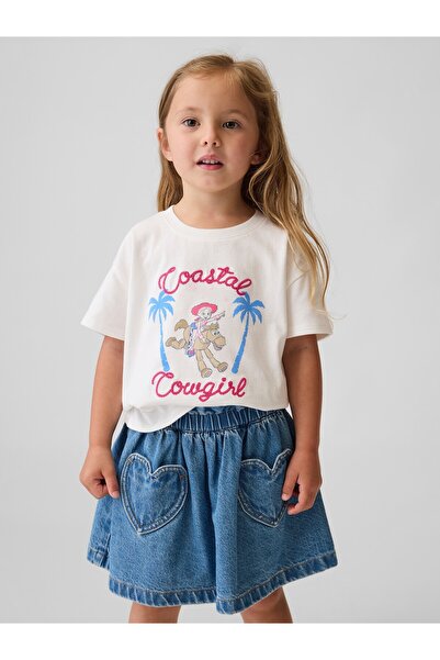 GAP Kız Bebek Beyaz Grafik Baskılı T-Shirt