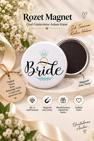 Bride Rozet 10'lu Magnetli 58mm