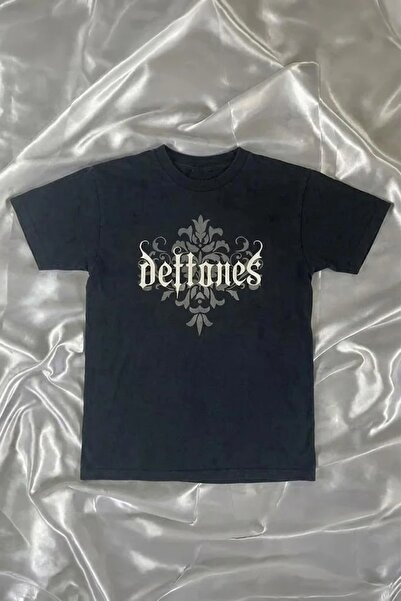 Karakedi Black Deftones Gothic Y2K Unisex Short Sleeve T-Shirt