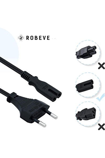 NO BRAND PS3 / PS4 / PS5 / XBox Series S-X Uyumlu Güç Kablosu 1.5 Metre 2Pin Güç Kablosu Projeksiyon - Monitö