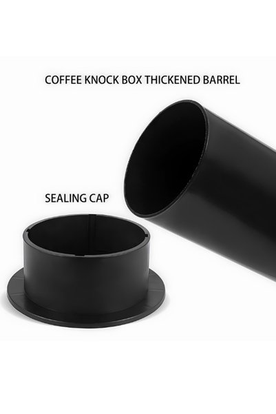 Coffee Commercial Knock Box Knock Tube Bin | Espresso Grounds Waste Container with Removable Non-Slip Base for Café & Barista