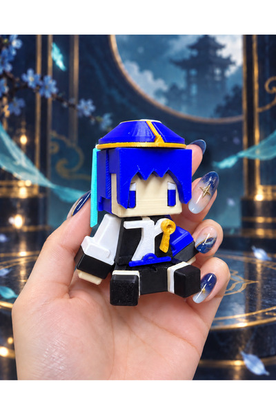 VRDCHLOE Genshin Impact Wanderer Scaramouche Mini Figür Pixel Art Anime Masaü...