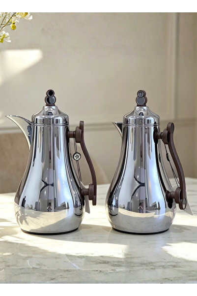 ALQANNAS Trams Set for Tea and Coffee, 2 Pieces, Stainless Steel, 1 Liter Cap...