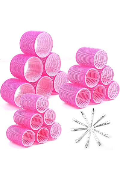 KASTWAVE Jumbo Hair Curlers Rollers with Clips, 28 Pcs Self Grip Hair Rollers...