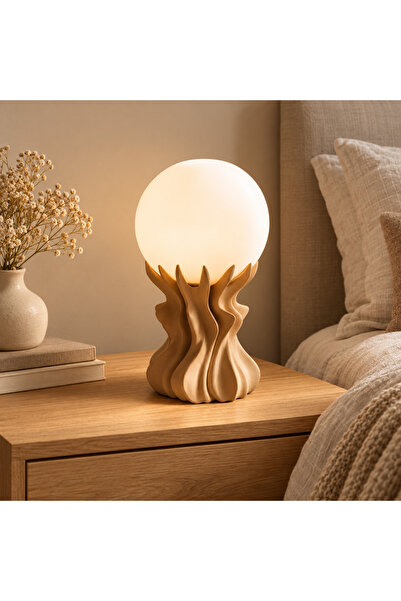 ZAVANSA Flora Küre Masa Lambası – Organik Form Dekoratif Modern Abajur