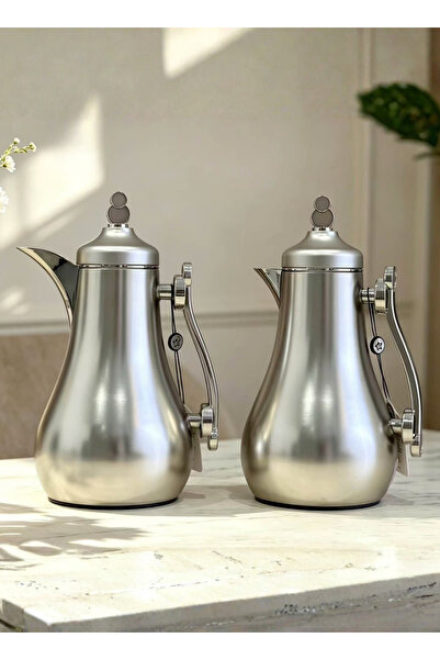ALQANNAS Trams Set for Tea and Coffee, 2 Pieces, Stainless Steel, 1 Liter Cap...