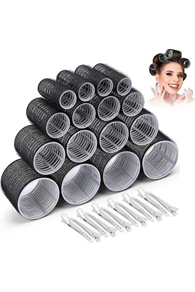 ToolHouse 28-Piece Hair Rollers Set – 16 Self-Grip Rollers (4 Jumbo, 4 Large,...