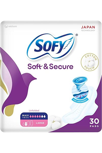 sofy Soft & Secure, Unfolded Sanitary Pads with Wings, Maxi Compressed, Large...