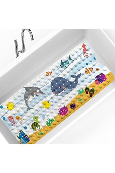 ALMEKAQUZ Kids Bath Mat for Tub Non Slip,Cartoon Bathroom Mat,100 * 40 cm Ext...