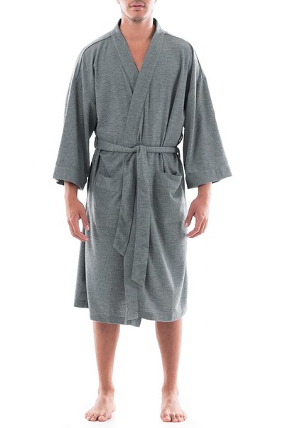 Fruit of the loom mens Waffle Kimono Robe Bathrobe