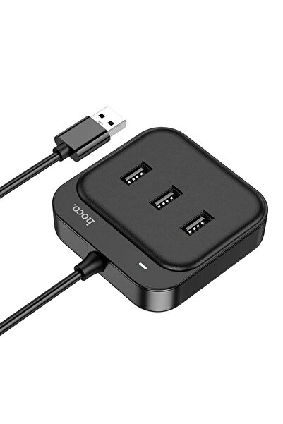 Hoco Hub USB, Multiport, USB-A la 4 X USB-A 2.0, 4 în 1, 20cm - Negru