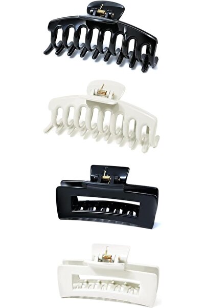 Tazweeq 4 Pack Silicone Hair Claw Clips, Flexible Non-Slip Large Claw Clips f...