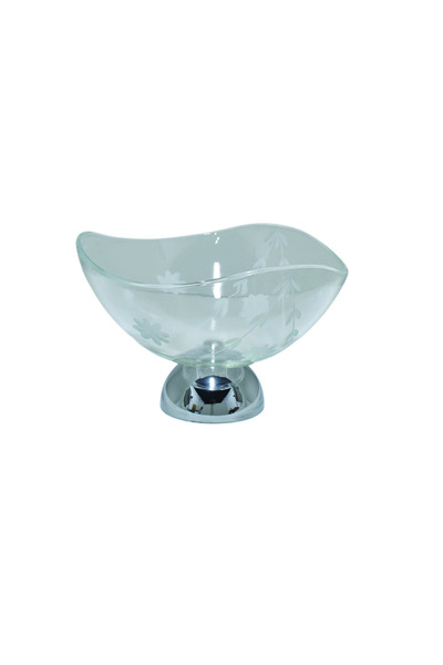 Generic Transparent Oval Glass Serving Dish 24x24x16 cm