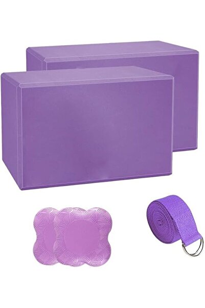 GENERAL 5 Pack Yoga Blocks Set with Knee Pads & Strap, High Density EVA Non S...