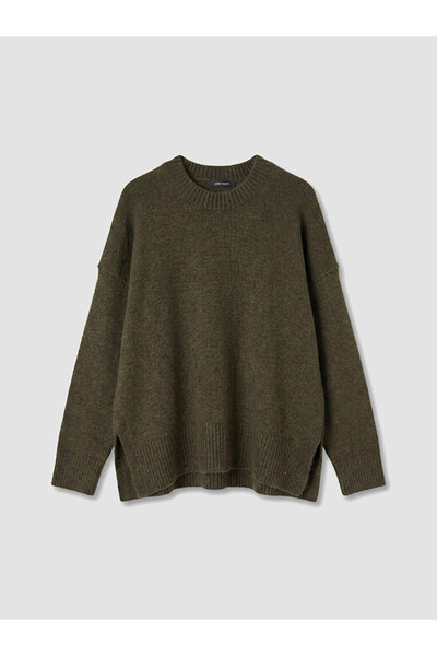 LC Waikiki Lcw Vision Khaki Oversize Women's Knitwear Sweater