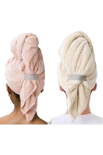 GENERAL Joyz Hair Drying Towel 2Pcs Microfiber Hair Towel with Quick Dry Tech...