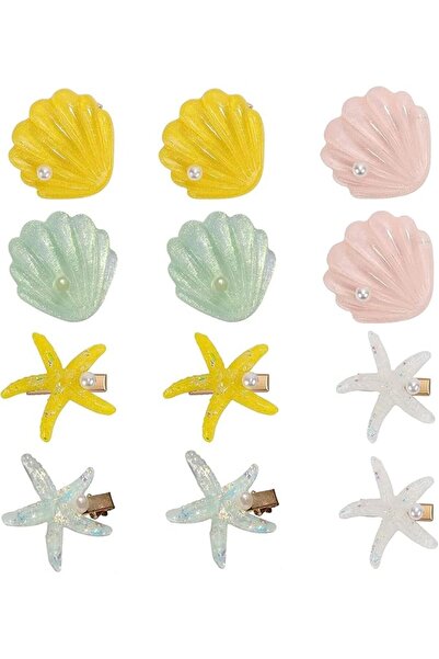 GENERAL 12 Pcs Shell Pearl Starfish Hair Clip, Barrettes Hair Accessories for...