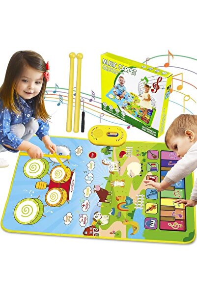 supecaty 3 in 1 Musical Mat for Toddlers, Baby Toys Piano Keyboard Drum Set w...