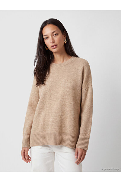 LC Waikiki Vizyon New Season Beige Oversize Women's Thick Knitwear Sweater