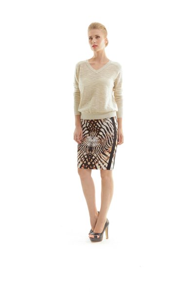 Conquista Στενή φούστα με animal print